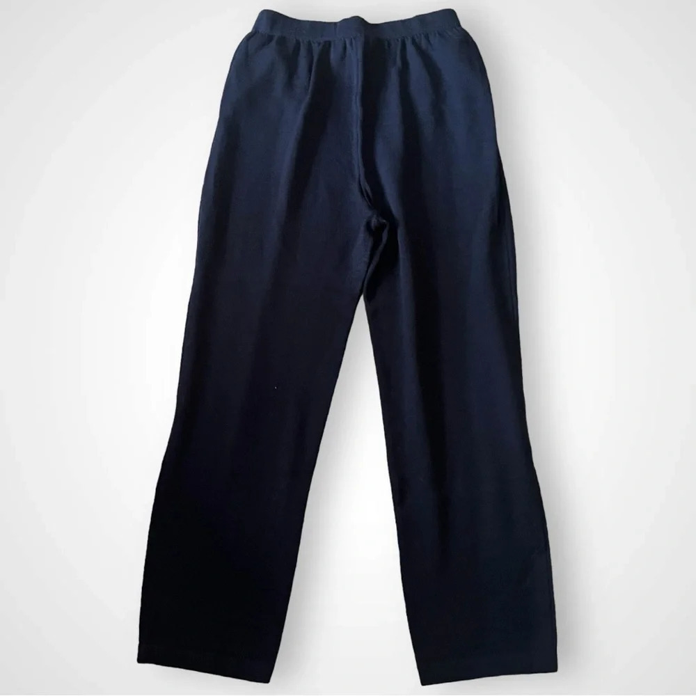 ST. JOHN COLLECTION BY MARIE GRAY Women's Navy Knit Wide Leg Pants Size 14 | EUC - Picture 4 of 10